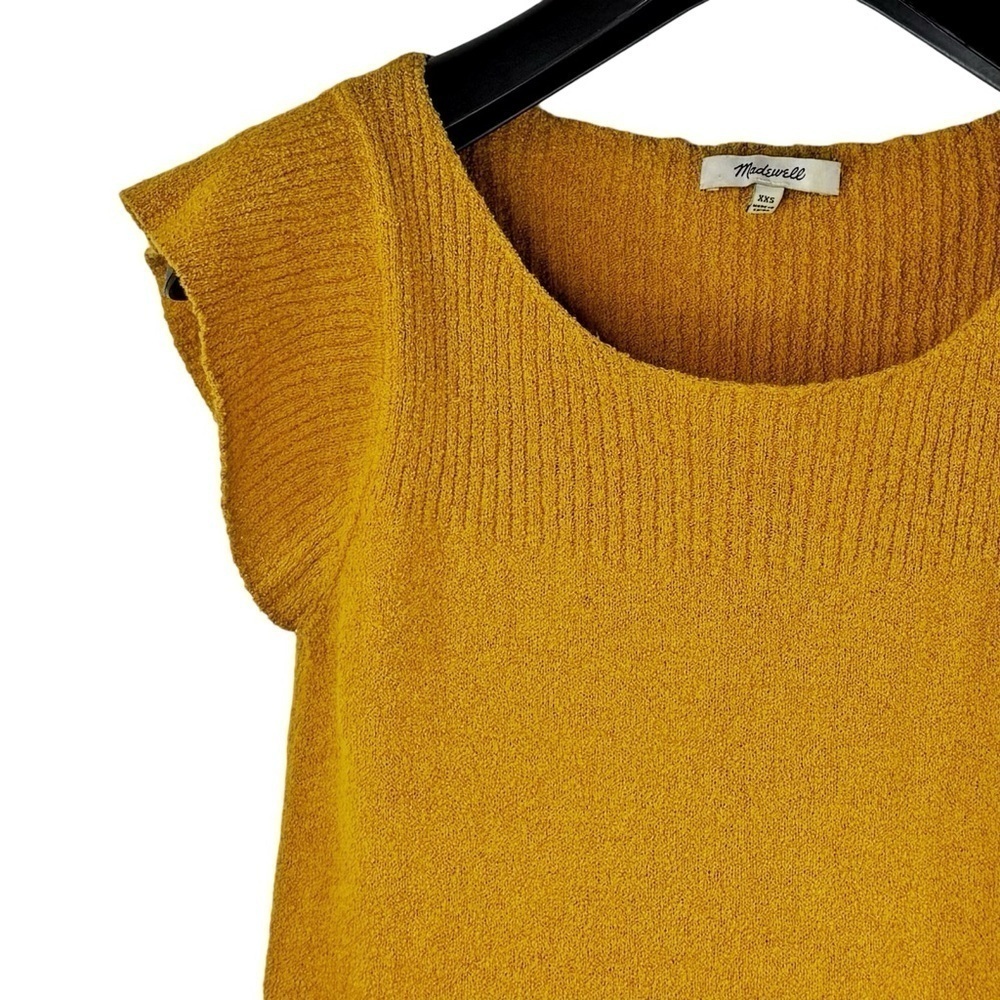 MADEWELL Women's Mustard Casual Knitted Tank Top w Shoulders Size XXS